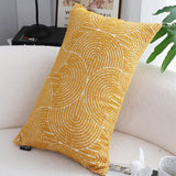 SOGA 35cm Mustard Yellow Throw Pillow Geometric Indoor and Outdoor Corded for Home Decor