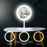 SOGA 26cm White Round Smart LED Makeup Bedroom Table Vanity Mirror Tricolor w/ 5x Magnification