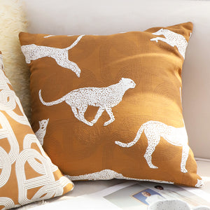 SOGA 50cm Throw Pillow Brown and White Cheetah Animal Print for Home Décor