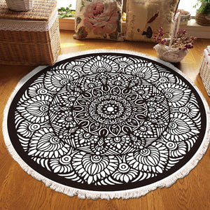 SOGA 2X 120cm Mandala Modern Ethnic Tassel Print Anti-slip Doormat, Home Decor