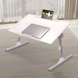 SOGA 2X 60x40cm Portable White Adjustable Foldable Laptop and Study Table