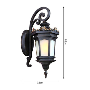 Vintage Lantern 4X 62cm Wall Light Elegant Aluminum & Glass Design Classic Outdoor Lighting Rustic Vintage Style