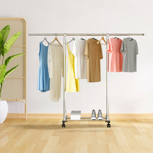 SOGA 180cm Stainless Steel Floor-Standing Clothes Rack - Durable and Space-Saving Laundry Organizer