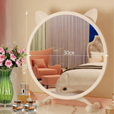 SOGA 30cm White Smart Makeup Bedroom Table Mirror Cat Ear Style No LED Light