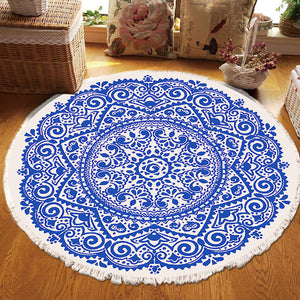 SOGA 2X 120cm Mandala Round Tapestry Indian Area Rug for Living Room Lounge Anti-slip Doormat Home Decor