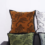 SOGA 45cm Throw Pillow Dark Brown Leopard Square Retro Decorative Cushion for Living Room