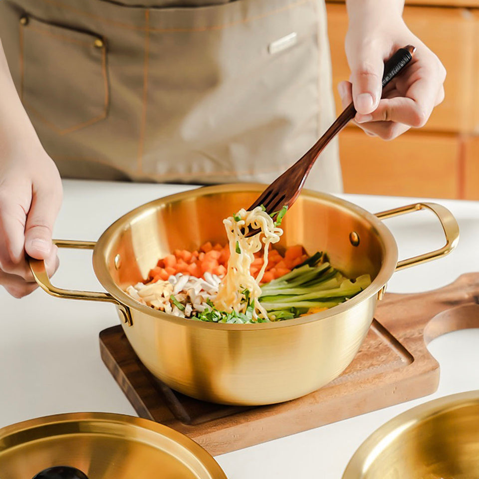 SOGA 18cm Ramen Pot in Vibrant Yellow, Crafted from Durable with Lid Kitchen Essential