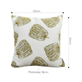 SOGA 50cm Throw Pillow White with Olive Green Autumn Harvest Pumpkin Print Home Decor