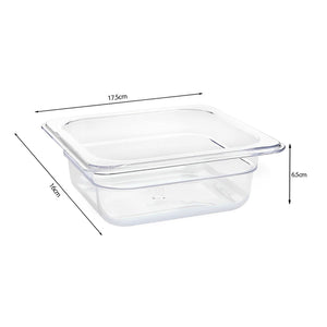 SOGA 65mm Clear Gastronorm GN Pan 1/6 Food Tray Storage Bundle of 4 with Lid