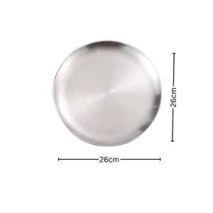 SOGA 26cm Premium Silver Grilling Plate Durable, Heat Resistant Perfect for BBQs and Outdoor Cooking Kitchen Essential