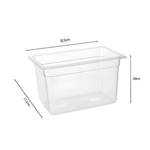 SOGA 200mm Clear Gastronorm GN Pan 1/3 Food Tray Storage Bundle of 4 with Lid