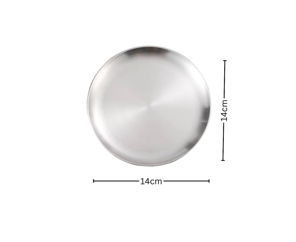 SOGA 14cm Premium Silver Grilling Plate Durable, Heat Resistant Perfect for BBQs and Outdoor Cooking Kitchen Essential