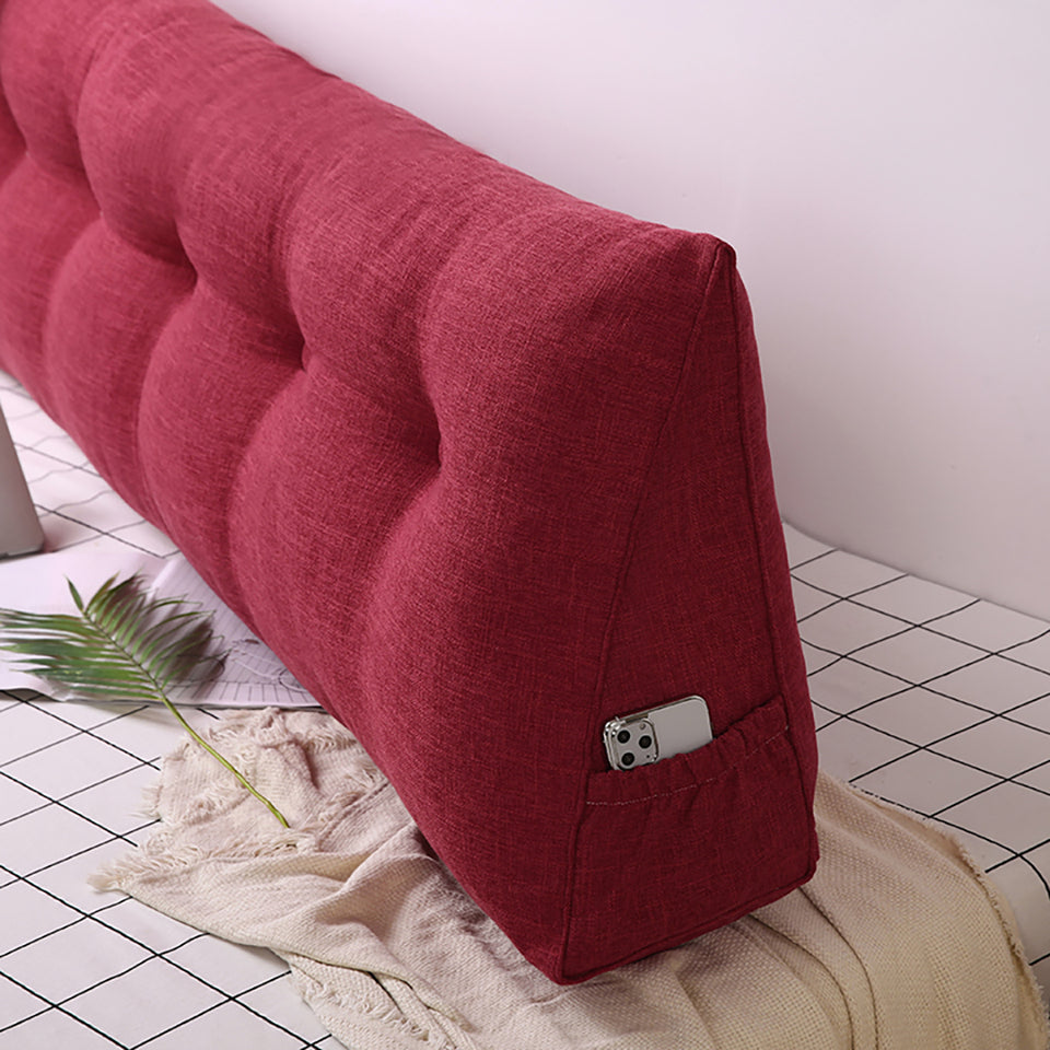 SOGA 100cm Rose Red Triangular Wedge Bed Pillow Headboard Backrest Bedside Tatami Cushion Home Decor