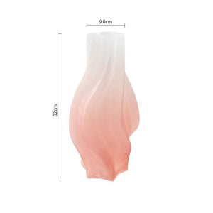 SOGA 32cm Pink Glass Vase Art Blown Hand Flower Tall Vintage Art Vases