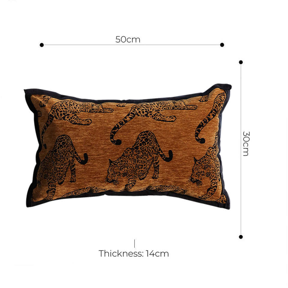 SOGA 30cm Throw Pillow Dark Brown Leopard Lumbar Decorative Cushion for Living Room