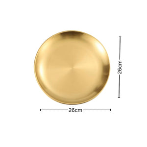 SOGA 26cm Premium Gold Grilling Plate - Durable, Heat-Resistant, Perfect for BBQs and Outdoor Cooking Kitchen Essential