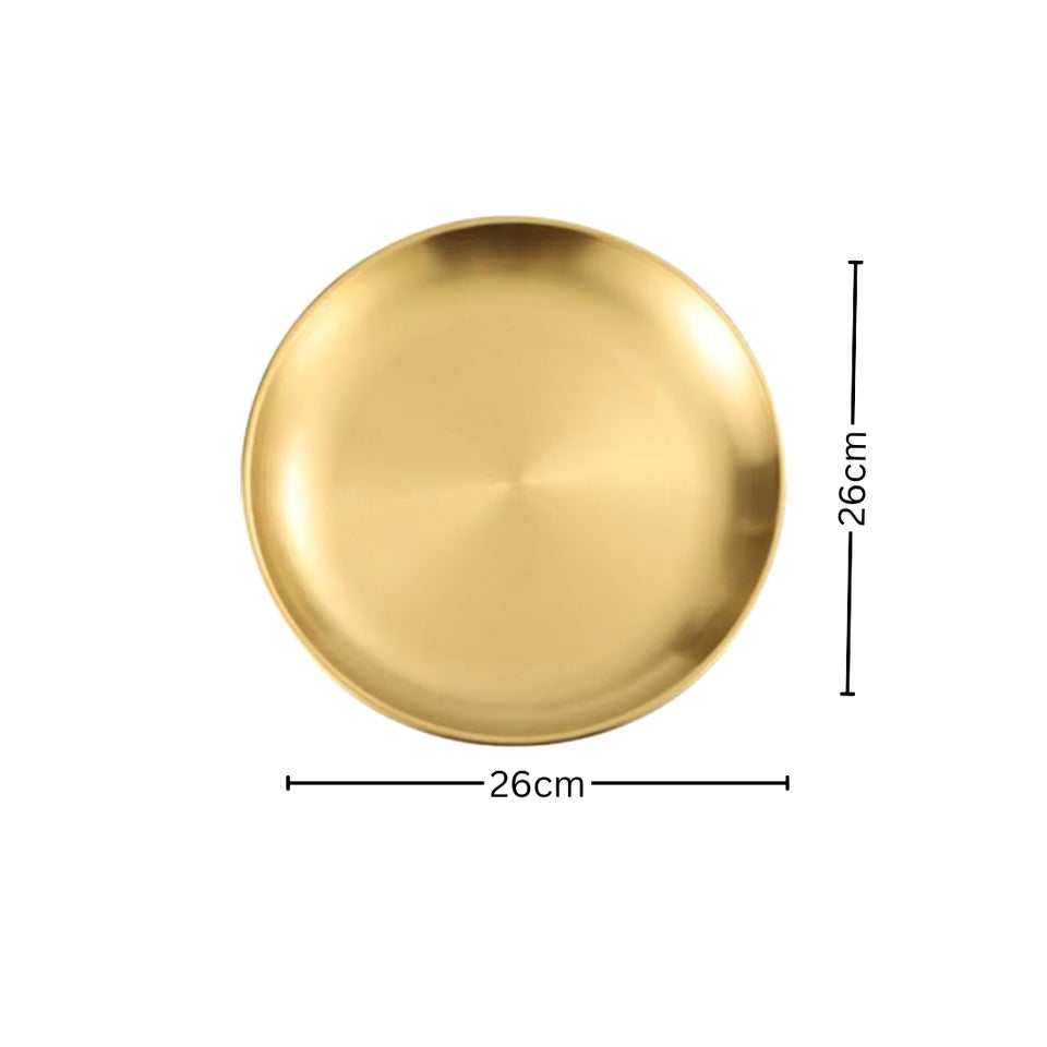 SOGA 26cm Premium Gold Grilling Plate - Durable, Heat-Resistant, Perfect for BBQs and Outdoor Cooking Kitchen Essential