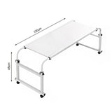 SOGA 120x45cm White Cross Bed Movable Desk Table w/ Adjustable Length & Height