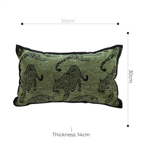 SOGA 30cm Throw Pillow Green Leopard Lumbar Decorative Cushion for Living Room