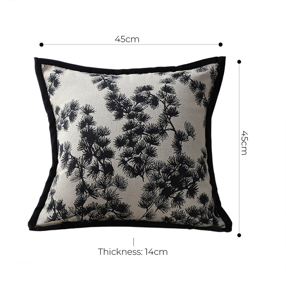 SOGA 45cm Throw Pillow Black and White Wide Border Square Pillow Stylish Decorative Cushion Living Room