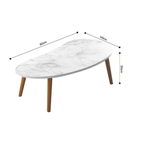 SOGA 2X 80x40cm White Stone Pattern Living Room Nordic  Coffee Table Modern Style