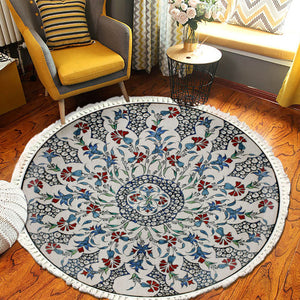 SOGA 120cm Mandala Round Area Thick Anti-slip Doormat, Home Decor