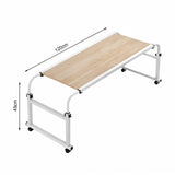 SOGA 120x45cm Wood Cross Bed Movable Desk Table w/ Adjustable Length & Height