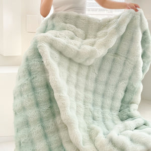 SOGA 2X 200cm Light Green Fuzzy Super Soft and Cozy Fluffy Throw Blanket