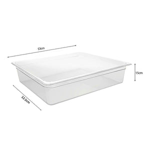 SOGA 150mm Clear Gastronorm GN Pan 1/1 Food Tray Storage Bundle of 4 with Lid