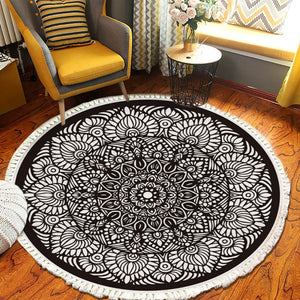 SOGA 2X 120cm Mandala Modern Ethnic Tassel Print Anti-slip Doormat, Home Decor