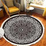 SOGA 2X 120cm Mandala Modern Ethnic Tassel Print Anti-slip Doormat, Home Decor