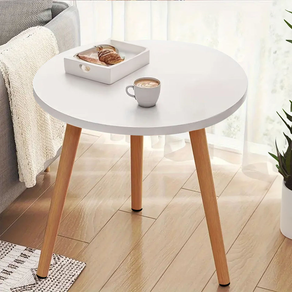 SOGA 60x60cm White Small Side Coffee Table Living Room Balcony Home Décor Style