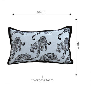 SOGA 30cm Throw Pillow White Leopard Light Luxury Lumbar Decorative Cushion for Living Room