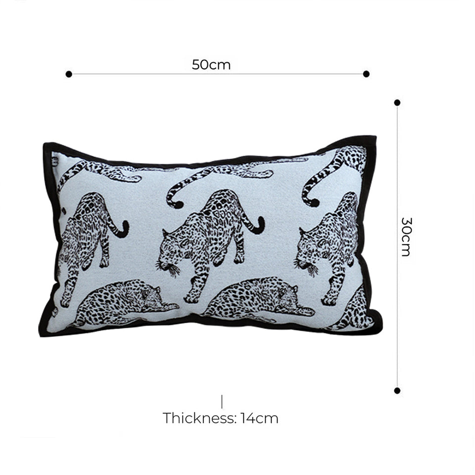 SOGA 30cm Throw Pillow White Leopard Light Luxury Lumbar Decorative Cushion for Living Room