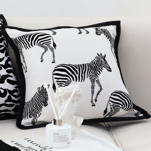 SOGA 45cm Black and White Light  Luxury Zebra Cushion Decorative Square Pillow Living Room