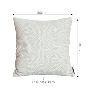 SOGA 50cm Throw Pillow Off White Lumbar Embroidered Decorative Cover Stitch for Home Decor