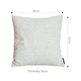 SOGA 50cm Throw Pillow Off White Lumbar Embroidered Decorative Cover Stitch for Home Decor