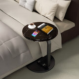 SOGA 50cm Black Marble Mini Side Table Movable Lightweight w/ Black Frame