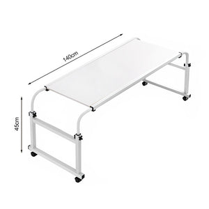 SOGA 2X 120x45cm White Cross Bed Movable Desk Table w/ Adjustable Length & Height