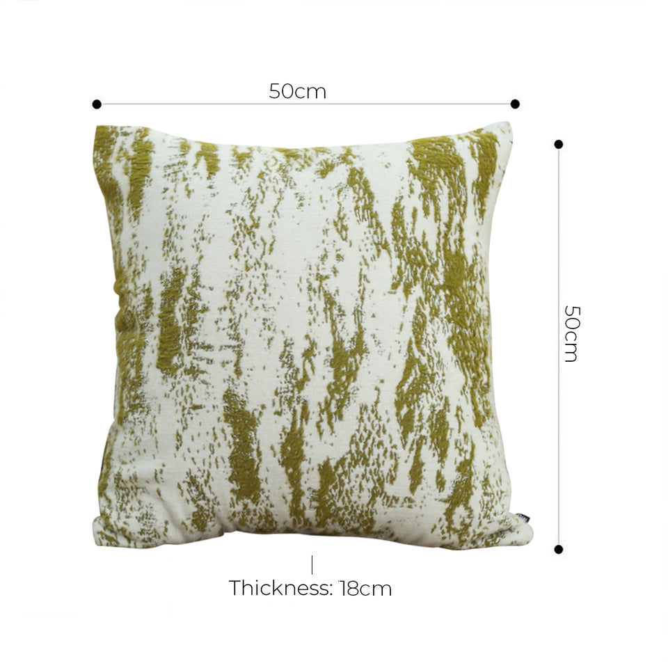 SOGA 50cm Throw Pillow White and Olive Green Deluxe Polyester Fiber and Cotton for Home Decor