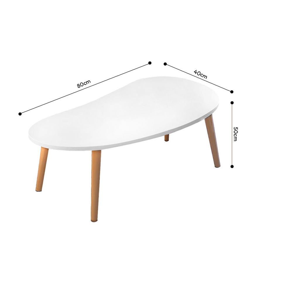 SOGA 2X 80x40cm White Living Room Nordic  Coffee Table Simple Modern Home Style