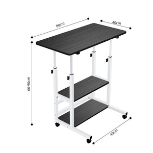 SOGA 2X 40x80cm Black Bedside Table Movable Bedroom Desk Student Computer Table