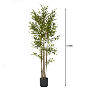 SOGA 180cm Lucky Bamboo Tree Bambusa Vulgaris Artificial Plant w/ 7 Branches Home Accent Decor