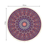 SOGA 90cm Purple Mandala Round Carpet for Living Room Bedroom Anti-slip Doormat Home Decor