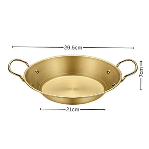 SOGA 21cm Signature Dry Pot And crafted with 201 Material in Gold for Kitchen Essential