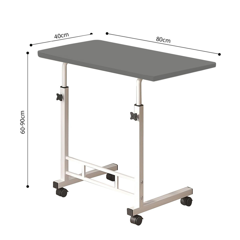 SOGA 2X 40x80cm Gray Bedside Table Movable Bedroom Desk Student Computer Table