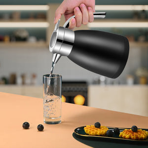 SOGA 1.8L Stainless Steel Water Bottle Insulated Vacuum Flask Coffee Jug Thermal Black