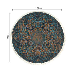 SOGA 2X 120cm Mandala Pattern Circle Area Rugs for Living Room Lounge, Anti-slip Doormat, Home Decor