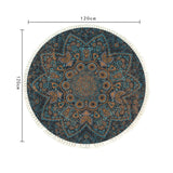 SOGA 2X 120cm Mandala Pattern Circle Area Rugs for Living Room Lounge, Anti-slip Doormat, Home Decor