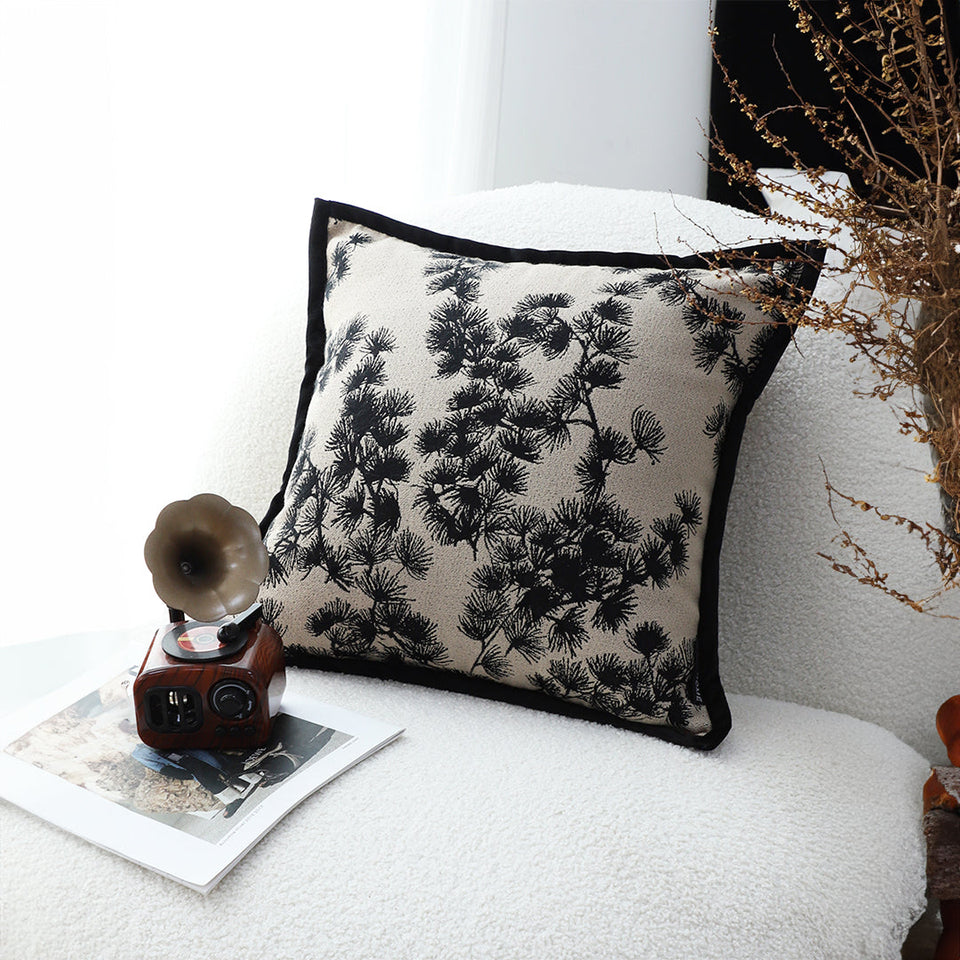 SOGA 45cm Throw Pillow Black and White Wide Border Square Pillow Stylish Decorative Cushion Living Room